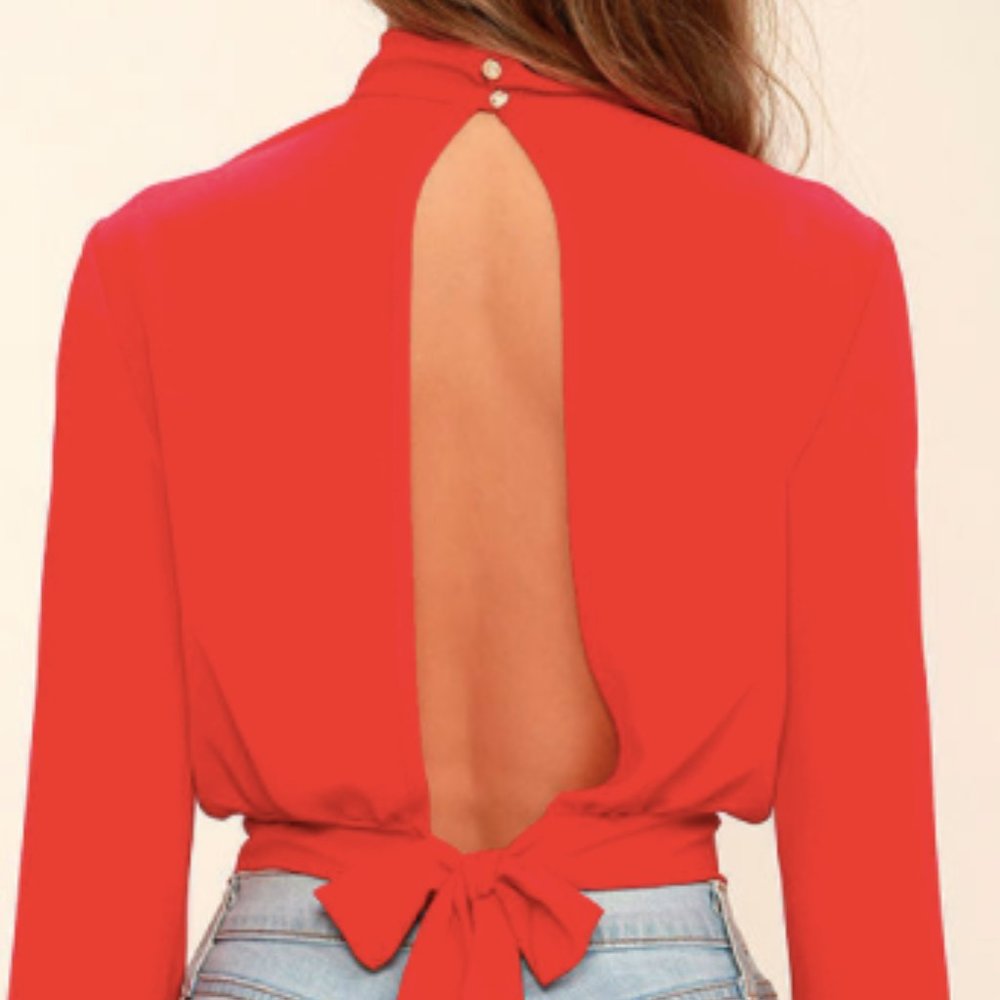 Lulus Three Little Words Red Crop Top size XS